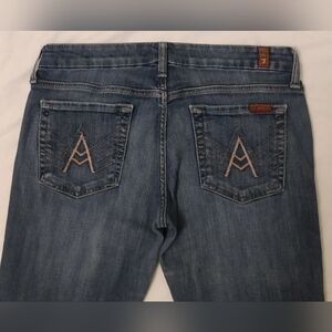 7 FOR ALL MANKIND A POCKET JEANS SIZE 28 WOMENS meas. W 31 ins. 31